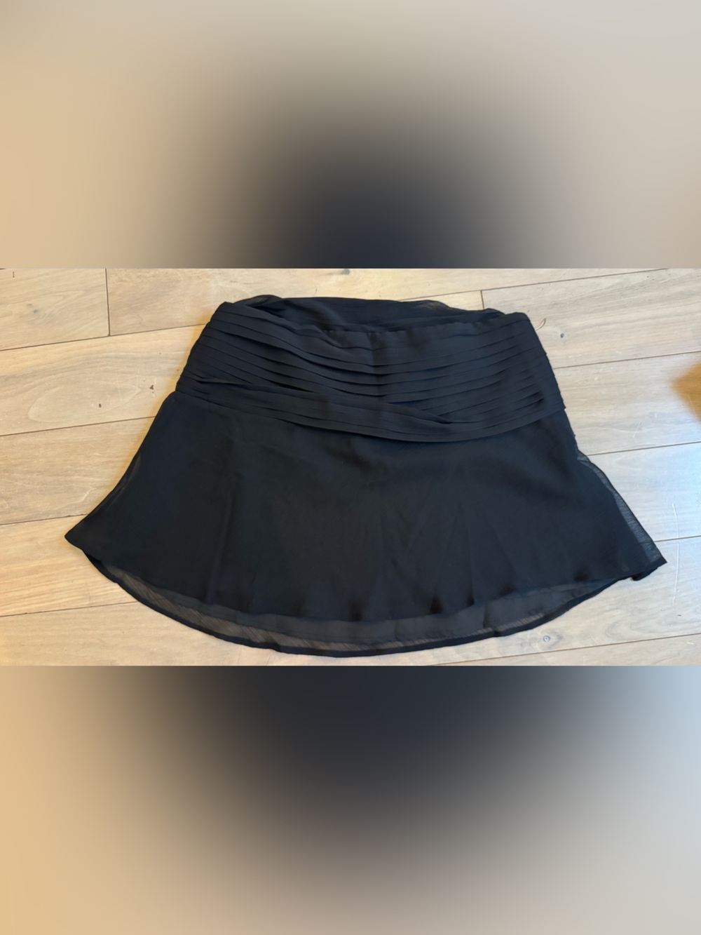 Nia Black Pleated Waistband Chiffon Skirt - Women